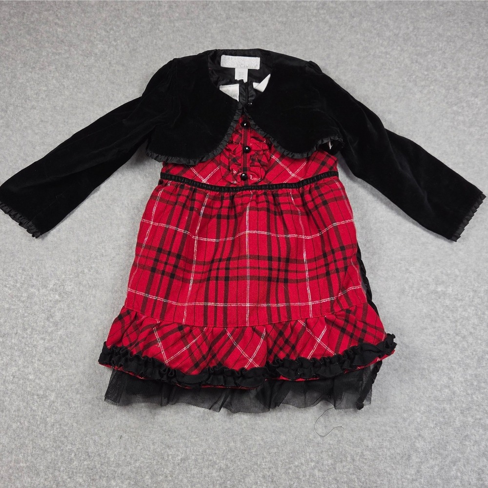 Y2K Candie's Goth Plaid Dress Red 3T Grunge